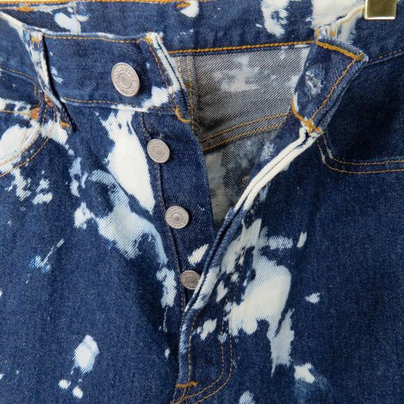 2000 Vintage LEVI'S 501 Bleach Wash High Rise Straight Leg Jeans Waist 30" - Picture 3 of 7